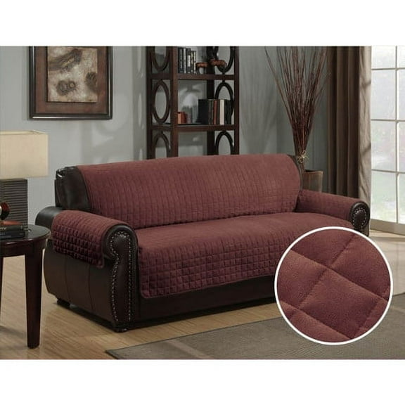 Furniture Protector Pet Cover Quilted Microsuede Sofa 70' x 110' - Brown