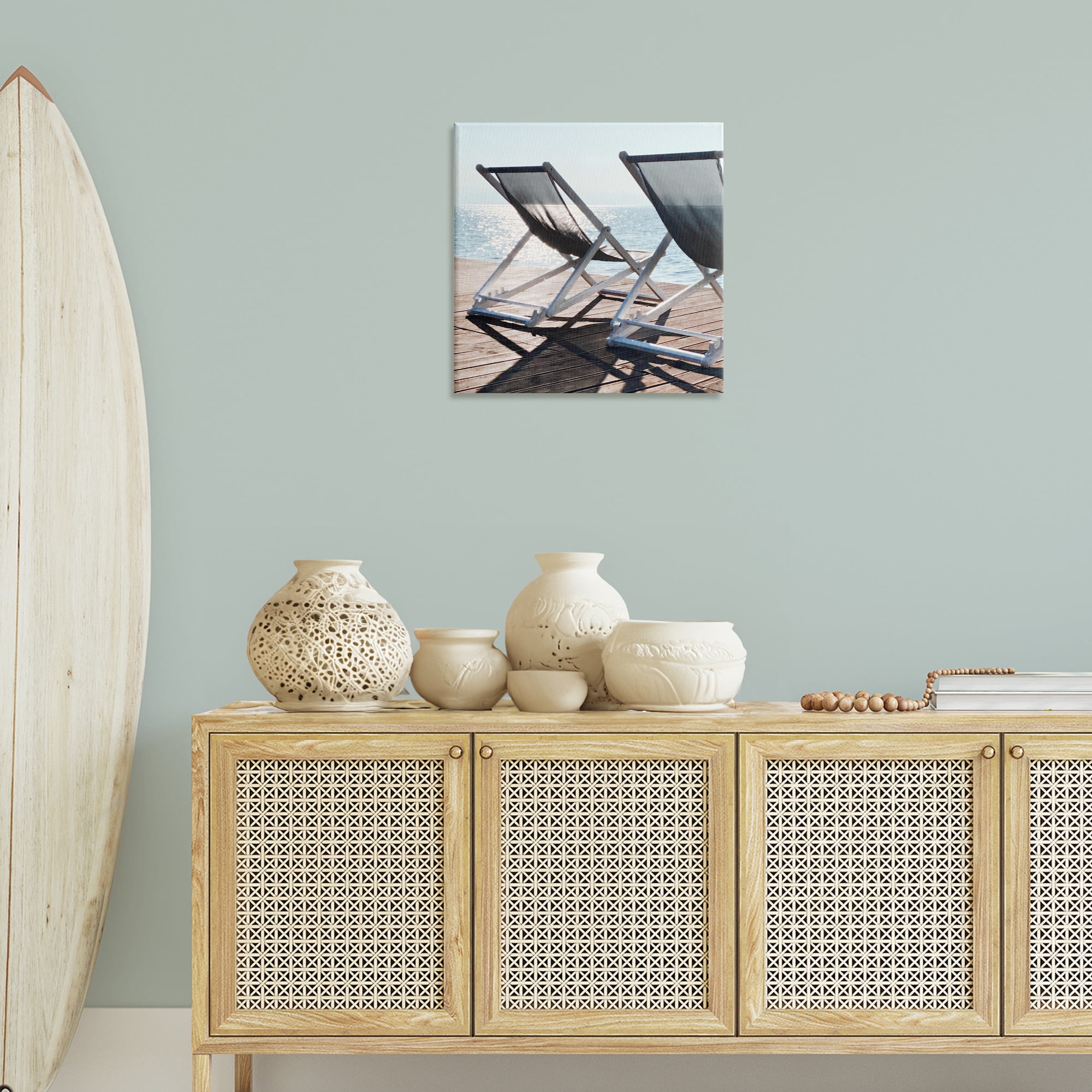 Stupell Industries Beach Shadow Reach Landscape Painting Gallery Wrapped Canvas Art Print Wall Art, 24 x 24