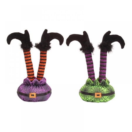 2pcs Halloween Witch Leg Upside Down Wizard Feet with Boot Evil Witch Leg Props Halloween Festival Party Scene Layout Supplies Halloween Indoor Outdoor Lawn Patio Yard Ornaments