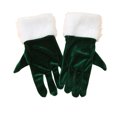 thumbnail image 1 of Guantes cortos de terciopelo retro para mujer, guantes de ópera con puños blancos afelpados, guantes largos hasta la muñeca para disfraz navideño, boda, fiesta de té, banquete, baile., 1 of 8