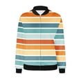 thumbnail image 4 of VINUSLI Bomber Jackets Women Spring Stripes Jackets for Women,2024 Full Zip Bomber Jacket Lightweight Fall Winter Coats Long Sleeve Oversized Windbreaker Light Blue,L, 4 of 5