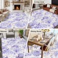 thumbnail image 5 of Purple Floral Area Rug 5x7 FT, Non Slip Bedroom Throw Carpet, Hydrangeas Flower Spring Summer Botanical Washable Soft Floor Carpet Non-Shedding Rug for Dining Room Bedside Classroom Desk, 5 of 9