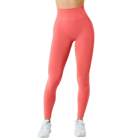 

njshnmn Women s High Waist Trainer Corset Leggings Women High Waist Full Ankle Length Leggings Watermelon Red S