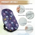 thumbnail image 5 of KUIFORTI Car Seat Cover Baby Car Sun Shade Covers for Inside, Infant Car Seat UV Protection Cover Protector, Reusable Baby Car Seating Sun Shade Cover Starfish Jellyfish Purple, 5 of 6