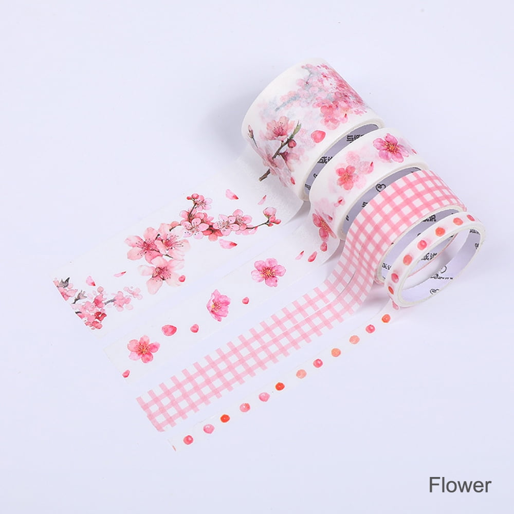 5 Pcs Box Beautiful Flower Washi Tape Diy Decoration Scrapbooking Planner Masking Tape