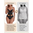 thumbnail image 4 of DARING DIVA Women's Body Shaper Tummy Control Back Hook V Neck Sleeveless Tops S Black, 4 of 6