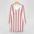 thumbnail image 4 of Aesthetic Light Pink And White Vertical Long Sleeve Dresses For Women Vintage Elegant Party Dress Oversized V-neck Dress S-8XL, 4 of 7