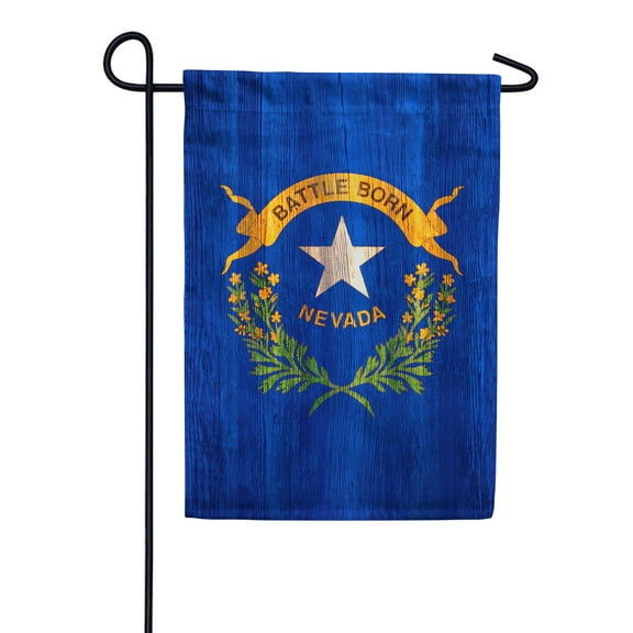 America Forever Nevada State Flag 12.5 x 18 Inch Double Sided Outdoor Yard Decorative USA Vintage Wood State of Nevada Garden Flag, Made in the USA