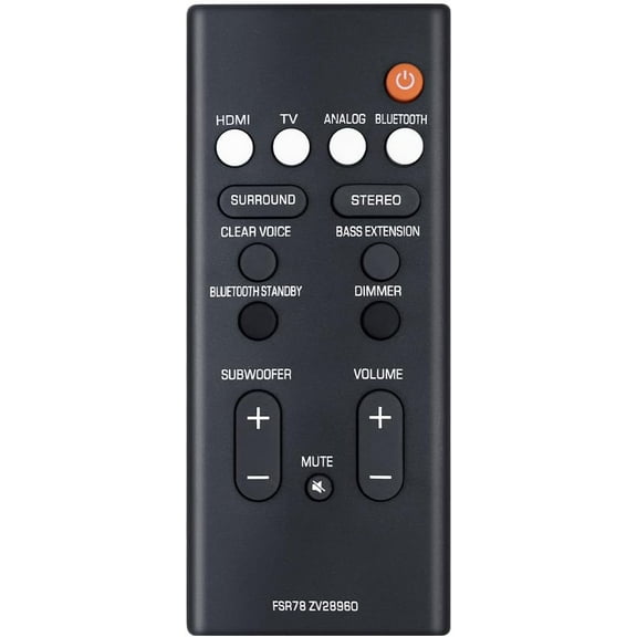 Replacement Remote Control FSR78 ZV28960 for Yamaha YAS-207 YAS207 YAS-1080 YAS-108 YAS-107 YAS107 YAS-106 YAS106 ATS-2090 ATS-1080 ATS-1070 ATS-1060 Home Audio Speaker System
