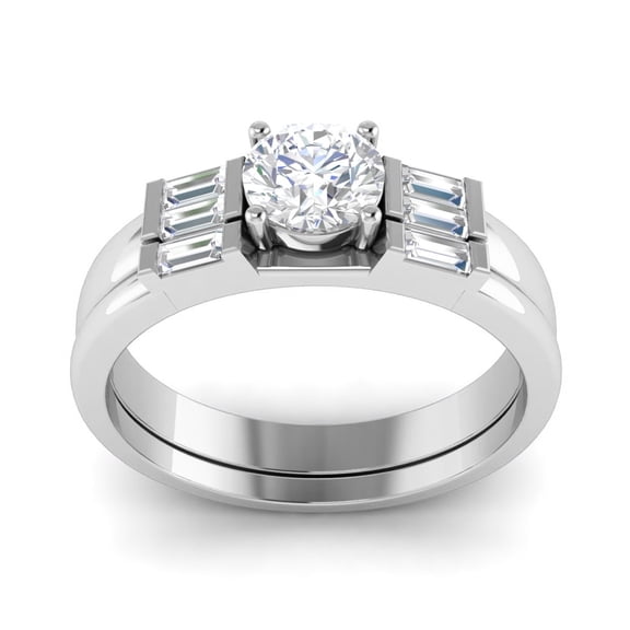 0.50 Ct EF/VVS1 Round Moissanite Rings 925 Sterling Silver Solitaire Women Valentines Day Gift Ring