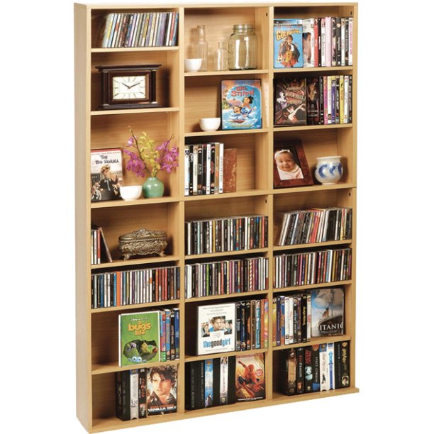 Atlantic 37"x60" Oskar Adjustable Wood Media Storage Shelf Bookcase