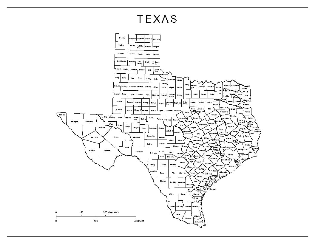 Labeled county Map of Texas Poster 20 x 30-20 Inch By 30 Inch Laminated ...