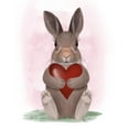 thumbnail image 2 of Fab Funky 12x14 White Modern Wood Framed Museum Art Print Titled - Bunny Heart Hug, 2 of 4