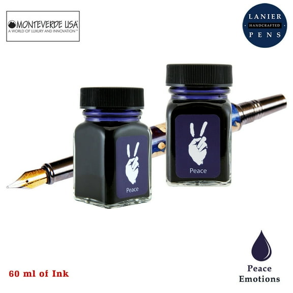 Monteverde 60ml Emotions Fountain Pen Ink Bottle (30ml Peace Blue G309PU Ink Bottle - Pack of 2)