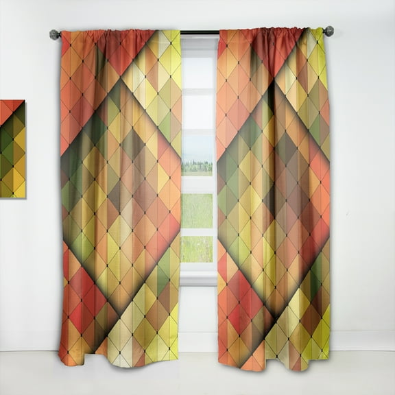 Designart 'Triangular Shapes Colourfields XXI' Modern & Contemporary Curtain Panel