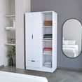 thumbnail image 3 of Newboti Furniture Cimarron 2-Door Armoire with Open Compartment White 23887, 3 of 7