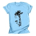 thumbnail image 5 of Elvqul Short Sleeve Tops for Women Pullover Blouses Dressy Casual Spring Summer Crewneck Plus Size Ladies Shirts Giraffe Print, 5 of 6