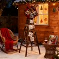 thumbnail image 3 of Ktaxon 7ft Large Carbonized Wooden Windmill, 2-Tier Cross Lattice Garden Decor, Dark Brown Yard Ornament, 3 of 9