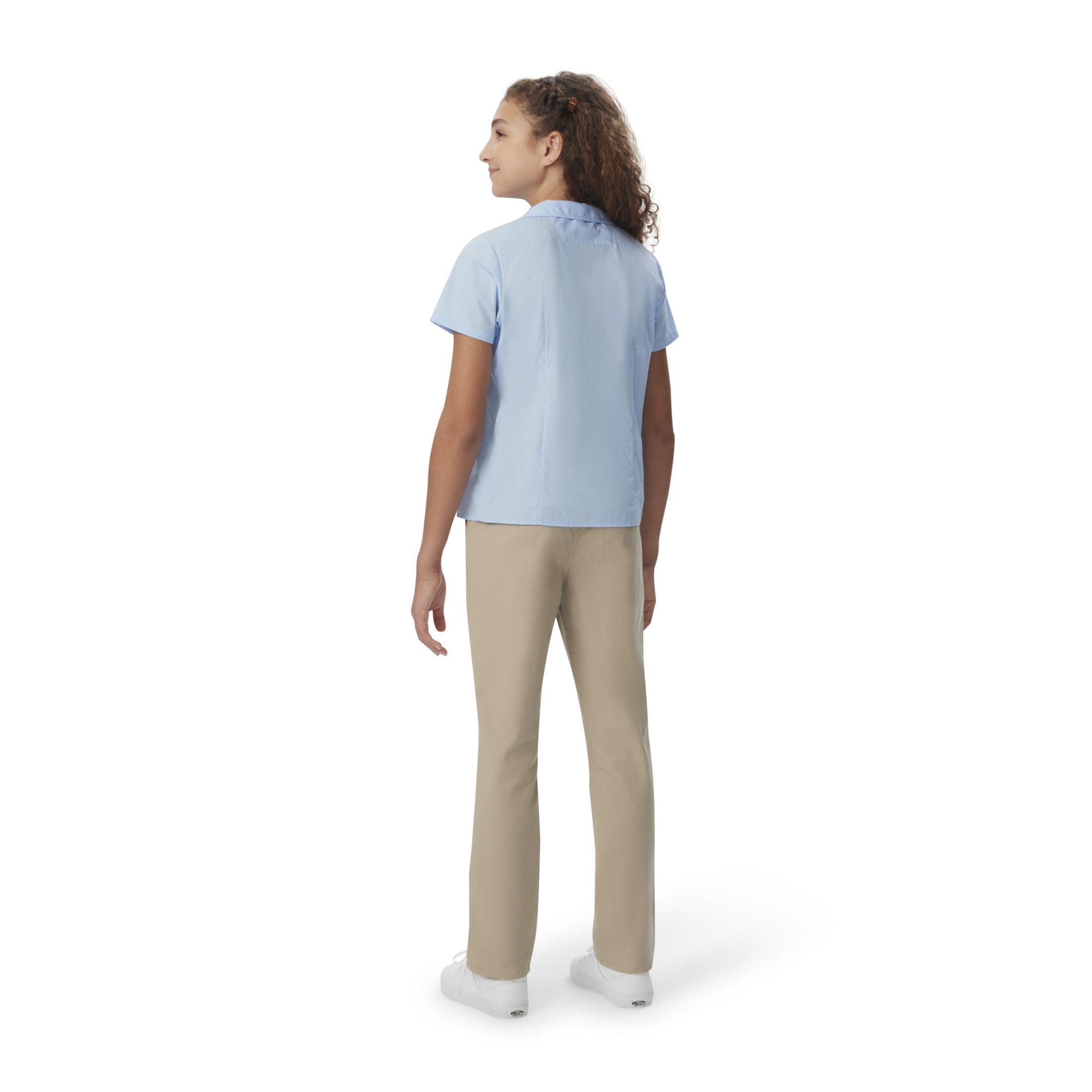French Toast Girls School Uniform Short Sleeve Modern Peter Pan Collar Blouse, Sizes 4-20 & Plus