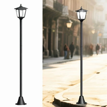 67" Outdoor Solar Lamp Post Light with Adjustable Height, Vintage LED Waterproof Pathway Light for Garden, Yard, Patio, Lawn Decor