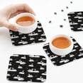 thumbnail image 3 of KLL Drink Coasters Set Square of 4,PU Leather Absorbent Coasters Set Decorative Coffee Cup Coasters Housewarming Gift for Home Decor-Swan And Dragonflies, 3 of 5