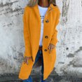 thumbnail image 6 of Fanxing Womens Button Down Cardigans Mid-weight Long Sleeve Casual Knitted Jacket Plus Size Hooded Cardigan Sweaters Outerwear Yellow,L, 6 of 7