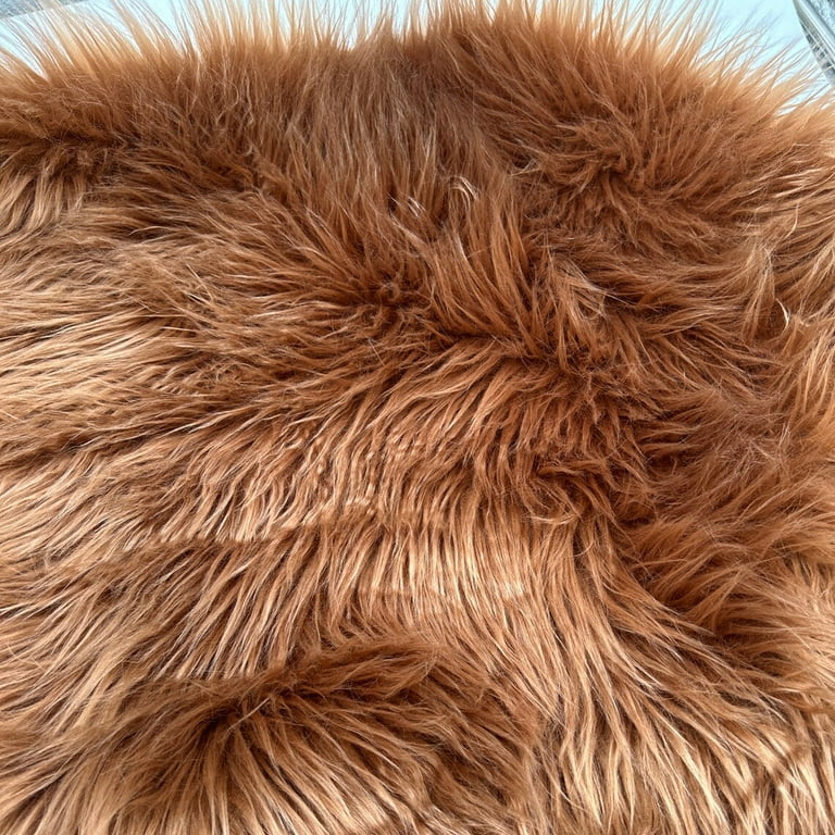 Fake FAUX FUR FABRIC By The Yard- Ivory - Fake Fur Mongolian Long Pile
