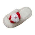 thumbnail image 1 of Pantoufles d'Intérieur et d'Extérieur pour Femmes, Mode Décontractée, Hiver, Noël, en Molleton, Chaudes, Couleur Unie, Bout Rond, Plates, 1 of 6