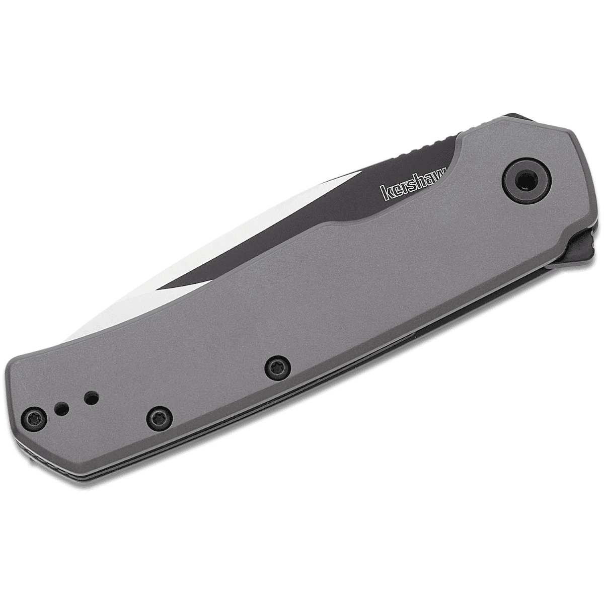 Kershaw Scour Assisted Open Frame Lock Drop Point Blade EDC Folding Pocket Knife - Silver
