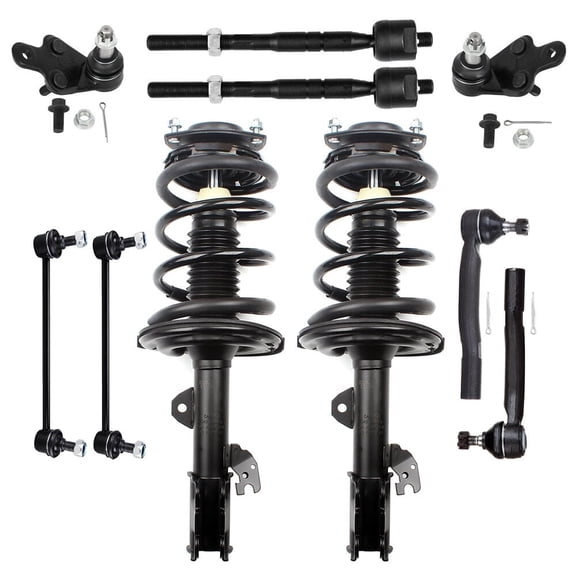 ECCPP 10PCS Front Complete Strut Spring Assembly Stabilizer Bar Link Kit Tie Rod End Stabilizer Bar Link for 2007-2011 for Toyota Camry