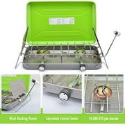 Flame King 2-Burner Portable Camping Stove Grill for Outdoor Cooking, Backpacking