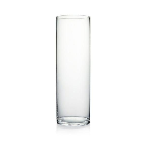 WGV Clear Cylinder Glass Vase - 5" Wide x 16" Height, Good quality, Heavy Weighted Base - 1 Pc