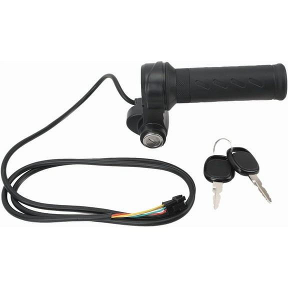 CHIKANSTORE Electric Bike Twist Throttle Handle Grips, Speed Stable and Sensitive Control,Universal E Bike Wire Twist Throttle Grip with 2 Keys, for Electric Scooters Etc.