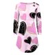 thumbnail image 4 of Mini Vestido Con Hombros Descubiertos Y Manga Larga Con Cuello Redondo Y Estampado de Corazón Cómodo Y Suelto Para Mujer Odeerbi ODB115497, 4 of 5