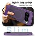 thumbnail image 5 of Magnetic For Google Pixel 9 / 9 Pro Phone Case,With Retractable Kickstand,Military-Grade Drop Protection,Compatible with Mag-Safe,Shockproof Skin Feel Translucent Ultra Slim Phone Case,Darkpurple, 5 of 7