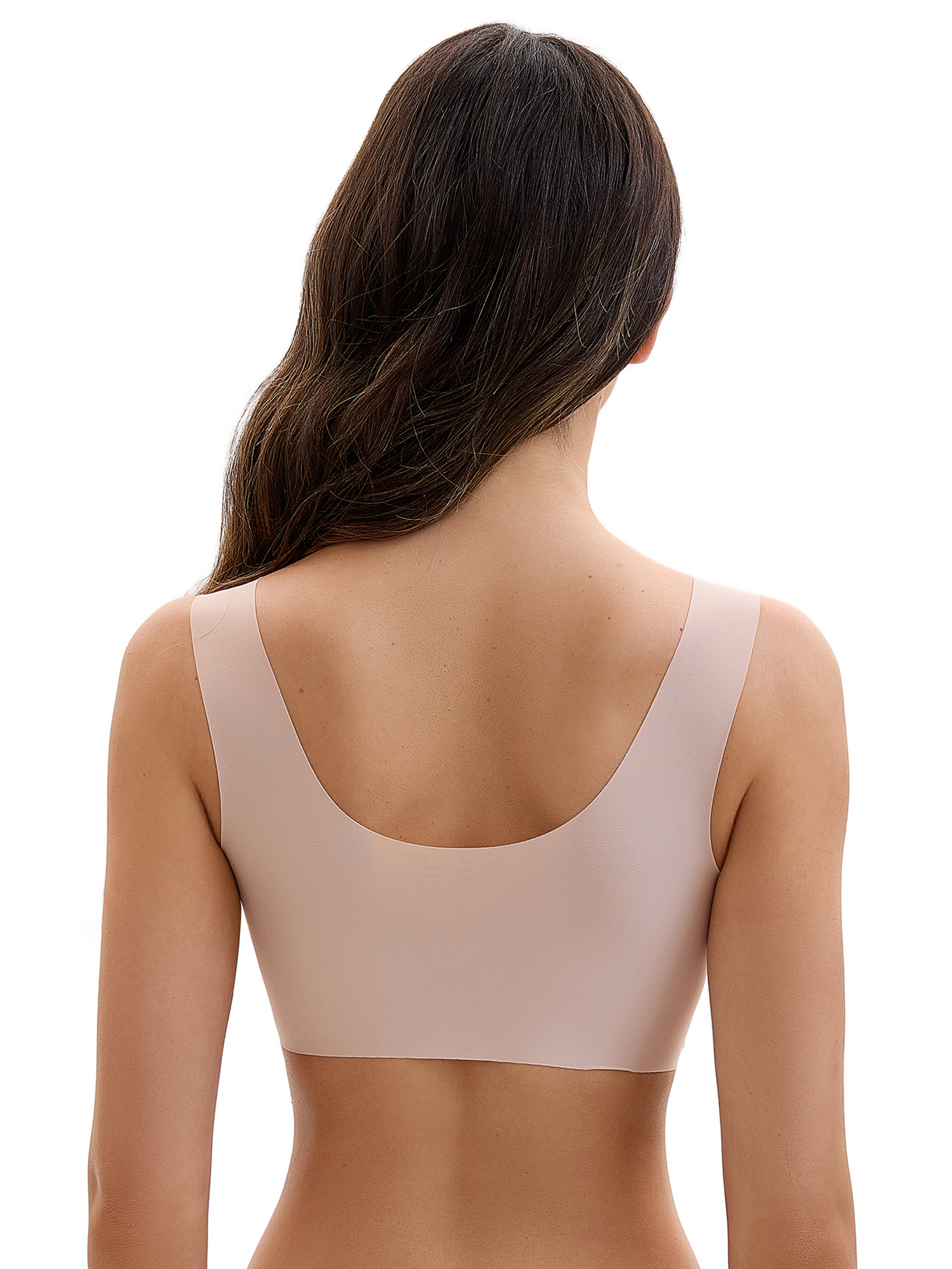 Unique Bargains Women's Vest Wirefree Wave Trim U Back Soft Bras 4X-Large Beige