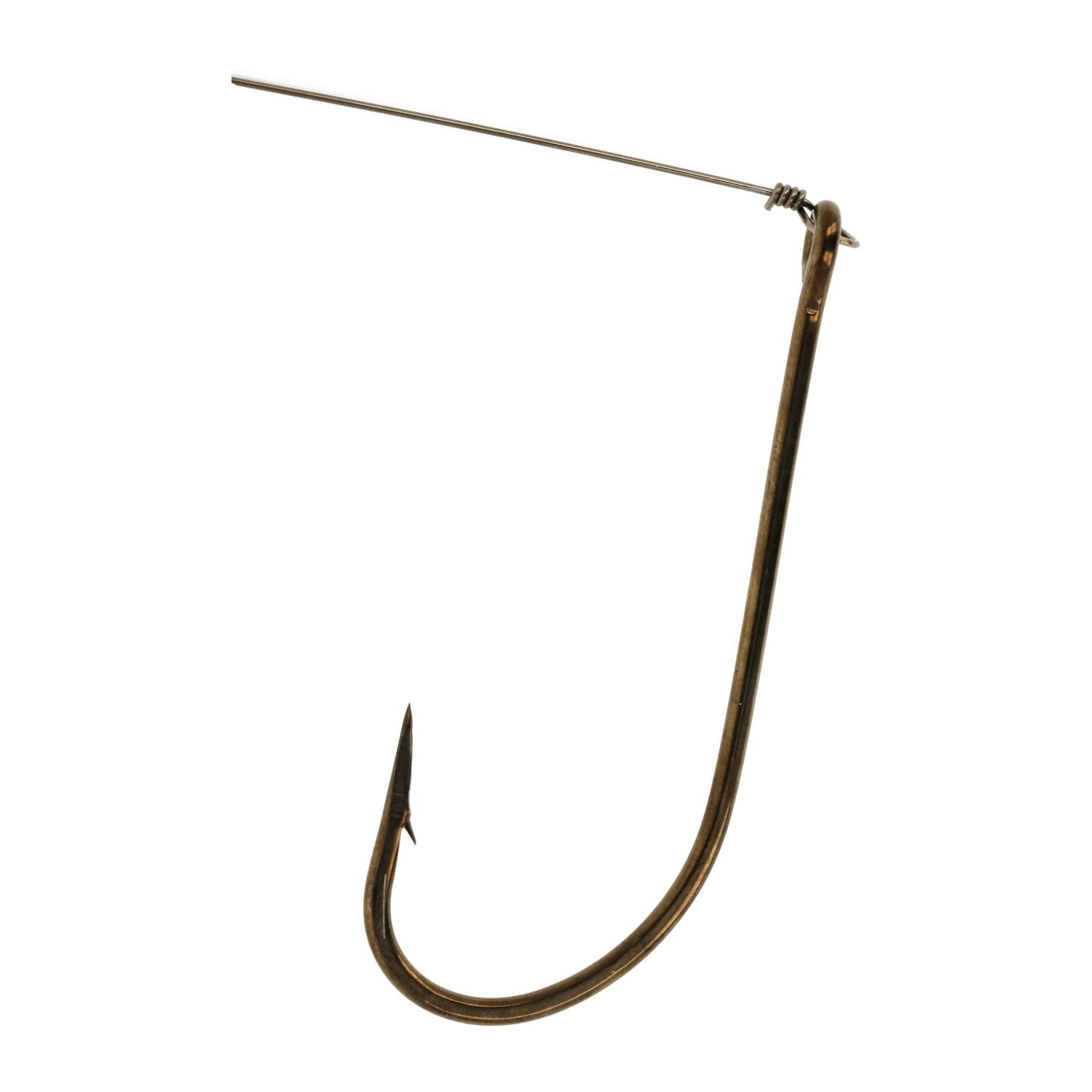 Lazer Sharp 9380H-6/0 Snelled O'Shaughnessy 1X Long Hook, Bronze, Size 6/0