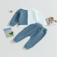 thumbnail image 4 of Vêtements d'Automne et d'Hiver pour Bébé Garçon Ensemble Chandail en Molleton à Col Rond Color Block Haut à Enfiler Pantalon Jogger 2-3 Ans, 4 of 8