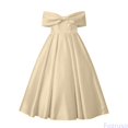 thumbnail image 2 of Fozruso Girls' Dresses Girls Formal Off Shoulder Bow Dress Maxi Gown Wedding Party Satin Dress For Kids,8-9 Years, 2 of 6