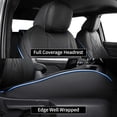 thumbnail image 5 of EKR Custom Fit Tacoma Car Seat Covers for Select Toyota Tacoma 2024 2025 2026 Double cab/Crew Cab SR,SR5,TRD Sport,TRD Off-Road,Limited -Full Set,Leather (Black with Blue Trim), 5 of 7