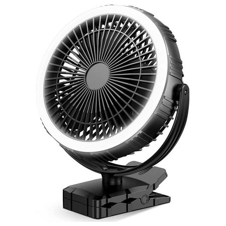 

10000MAh 8 Inch Camping Fan with LED Lantern and On-Rechargeable Battery Operated Portable Fan with Hook for Travel