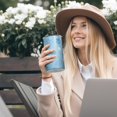 thumbnail image 5 of 20oz Coffee Tumblers Blue Dog Paw Footprint Stainless Steel Vacuum Insulated Travel Tumbler Coffee Cups Mug with Lid and Straw with Cleaning Brush for Cold & Hot Drinks, 5 of 5