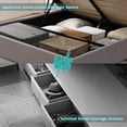 thumbnail image 3 of VELOCAVA Queen Size Bed Frame, Lift Up Storage Bed with Button Tufted Headboard, Under bed Storage, Linen Greige, 3 of 10