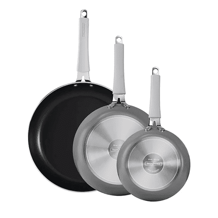 tramontina 80124/000ds 3-piece nonstick fry pan set charcoal