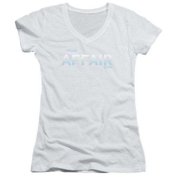 Affair Logo Junior Women's V-Neck T-Shirt White