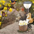 thumbnail image 3 of Estatua de jardín de gatos y pájaros con energía solar, interesante escultura de jardín y estatua para patio, césped MFZFUKR CPB-US-DYP229-1, 3 of 5