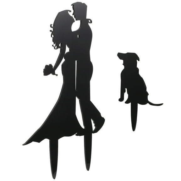 Wedding Cake Toppers Funny Decorations Bride Bridegroom Black