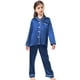 thumbnail image 2 of Conjunto de pijama Schbbbta para mujer, satén de seda, azul marino, talla S, 2 piezas, 2 of 7