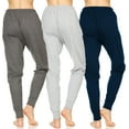 thumbnail image 4 of Essential Elements 3 Pack: Women's 100% Cotton Jersey Lightweight Lounge Casual Sleep Pajama Jogger Pants XX-Large, Set E, 4 of 4