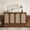 Walnut + Pine + Quee, variant on Queen Size Murphy Bed with Power Station, Pine Wood Cabinet Bed with Rattan Decoration Panel, Space-Saving Wall Bed for Guest Room, Espresso